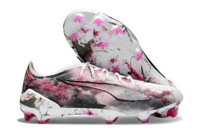 Puma Ultra 5 Ultimate FG Firm Ground Soccer Cleats - White/Black/Pink