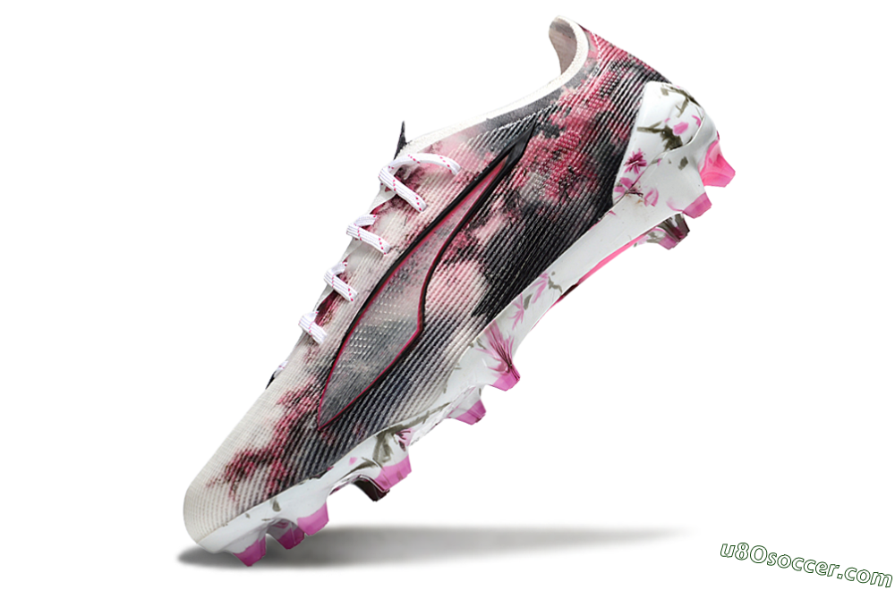 Puma Ultra 5 Ultimate FG Firm Ground Soccer Cleats - White/Black/Pink 5