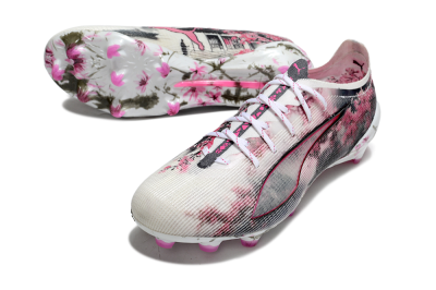 Puma Ultra 5 Ultimate FG Firm Ground Soccer Cleats - White/Black/Pink