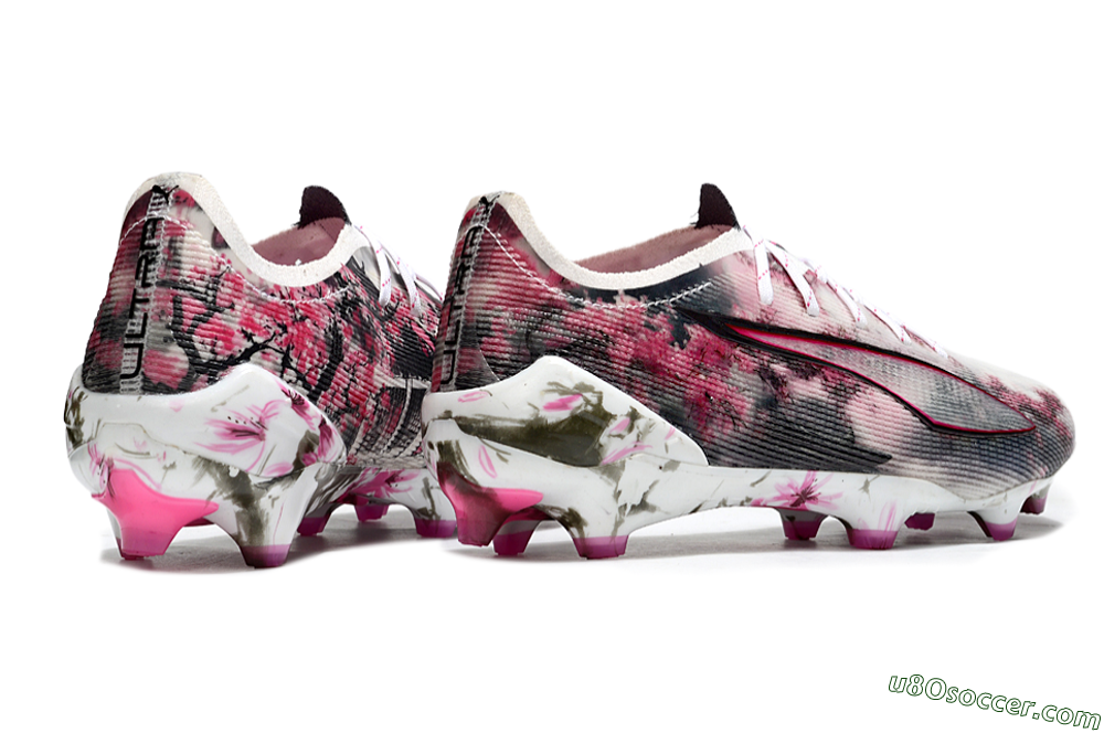 Puma Ultra 5 Ultimate FG Firm Ground Soccer Cleats - White/Black/Pink 6
