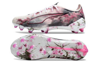 Puma Ultra 5 Ultimate FG Firm Ground Soccer Cleats - White/Black/Pink