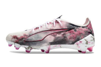 Puma Ultra 5 Ultimate FG Firm Ground Soccer Cleats - White/Black/Pink