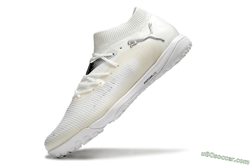 Puma Future 8 Ultimate TF Artificial Turf Soccer Shoes - Beige/Silver/White 5