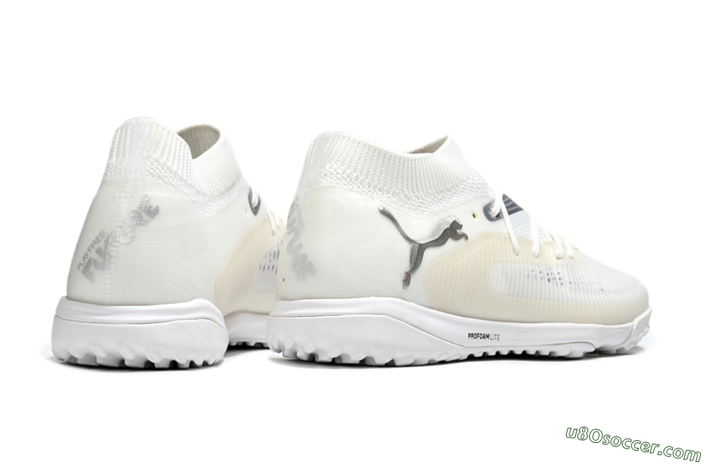 Puma Future 8 Ultimate TF Artificial Turf Soccer Shoes - Beige/Silver/White 6