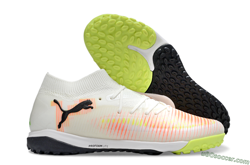 Puma Future 8 Ultimate TF Artificial Turf Soccer Shoes - Beige/Red/Yellow 1