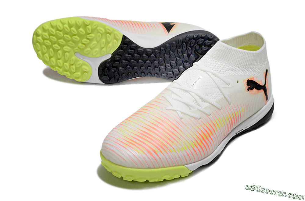 Puma Future 8 Ultimate TF Artificial Turf Soccer Shoes - Beige/Red/Yellow 3
