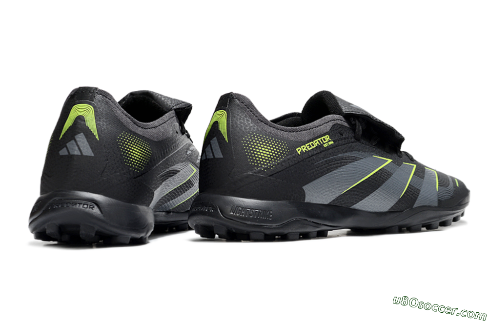 Adidas Predator 25 Elite Foldover Tongue TF Artificial Turf Soccer Shoes - Black/Grey/Yellow 6