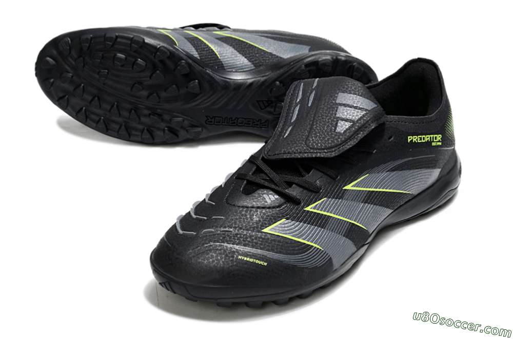 Adidas Predator 25 Elite Foldover Tongue TF Artificial Turf Soccer Shoes - Black/Grey/Yellow 3