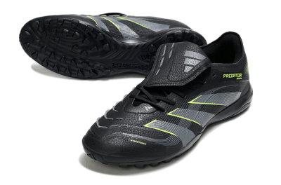 Adidas Predator 25 Elite Foldover Tongue TF Artificial Turf Soccer Shoes - Black/Grey/Yellow