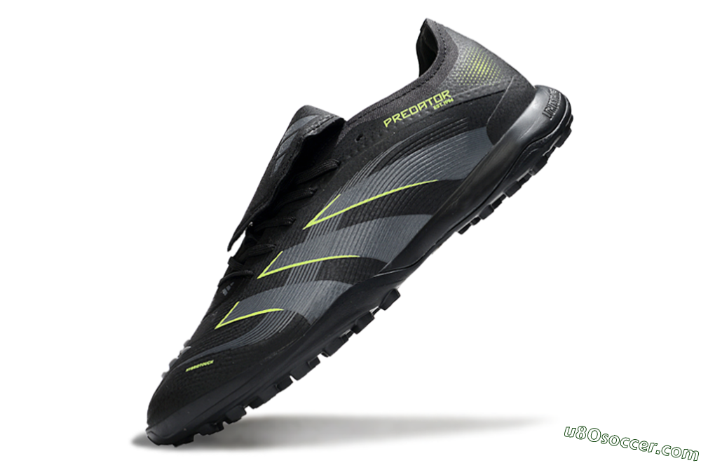 Adidas Predator 25 Elite Foldover Tongue TF Artificial Turf Soccer Shoes - Black/Grey/Yellow 5