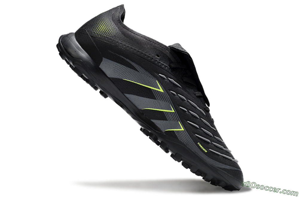 Adidas Predator 25 Elite Foldover Tongue TF Artificial Turf Soccer Shoes - Black/Grey/Yellow 4