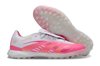 Adidas Predator 25 Elite Foldover Tongue TF Artificial Turf Soccer Shoes - Pink/White/Gold