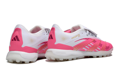 Adidas Predator 25 Elite Foldover Tongue TF Artificial Turf Soccer Shoes - Pink/White/Gold