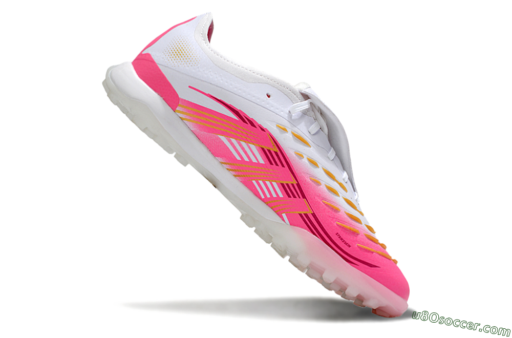 Adidas Predator 25 Elite Foldover Tongue TF Artificial Turf Soccer Shoes - Pink/White/Gold 4
