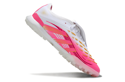 Adidas Predator 25 Elite Foldover Tongue TF Artificial Turf Soccer Shoes - Pink/White/Gold