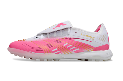 Adidas Predator 25 Elite Foldover Tongue TF Artificial Turf Soccer Shoes - Pink/White/Gold