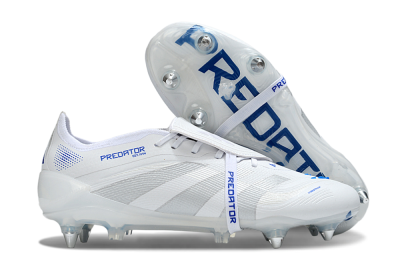 Adidas Predator 25 Elite Foldover Tongue SG Soft Ground Soccer Cleats - Beige/White/Blue