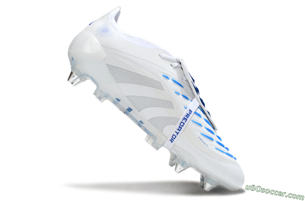 Adidas Predator 25 Elite Foldover Tongue SG Soft Ground Soccer Cleats - Beige/White/Blue 4