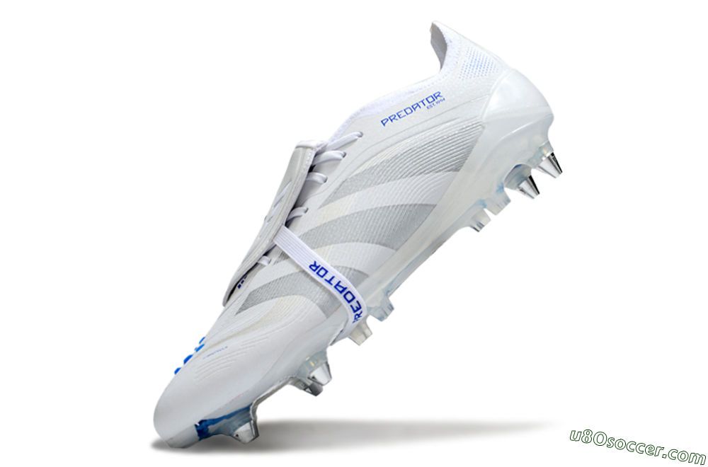 Adidas Predator 25 Elite Foldover Tongue SG Soft Ground Soccer Cleats - Beige/White/Blue 5