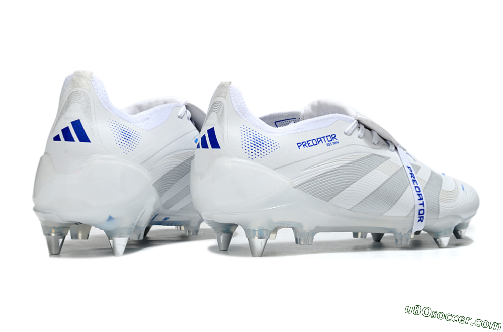 Adidas Predator 25 Elite Foldover Tongue SG Soft Ground Soccer Cleats - Beige/White/Blue 6