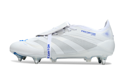 Adidas Predator 25 Elite Foldover Tongue SG Soft Ground Soccer Cleats - Beige/White/Blue