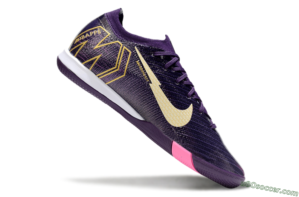 Nike Air Zoom Mercurial Vapor 16 Elite IC Indoor & Futsal Soccer Shoes - Purple/White/Gold 4