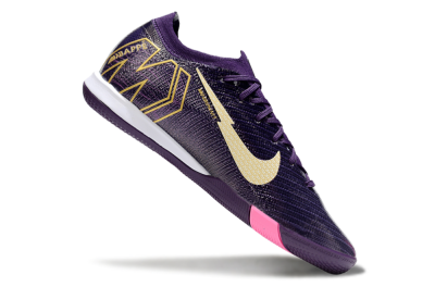 Nike Air Zoom Mercurial Vapor 16 Elite IC Indoor & Futsal Soccer Shoes - Purple/White/Gold