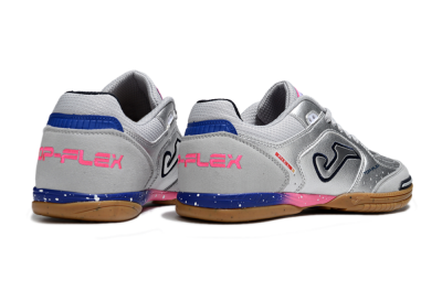 Joma Top Flex IC Indoor & Futsal Soccer Shoes - Silver/Pink/Blue