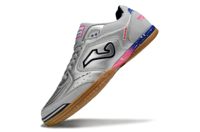 Joma Top Flex IC Indoor & Futsal Soccer Shoes - Silver/Pink/Blue