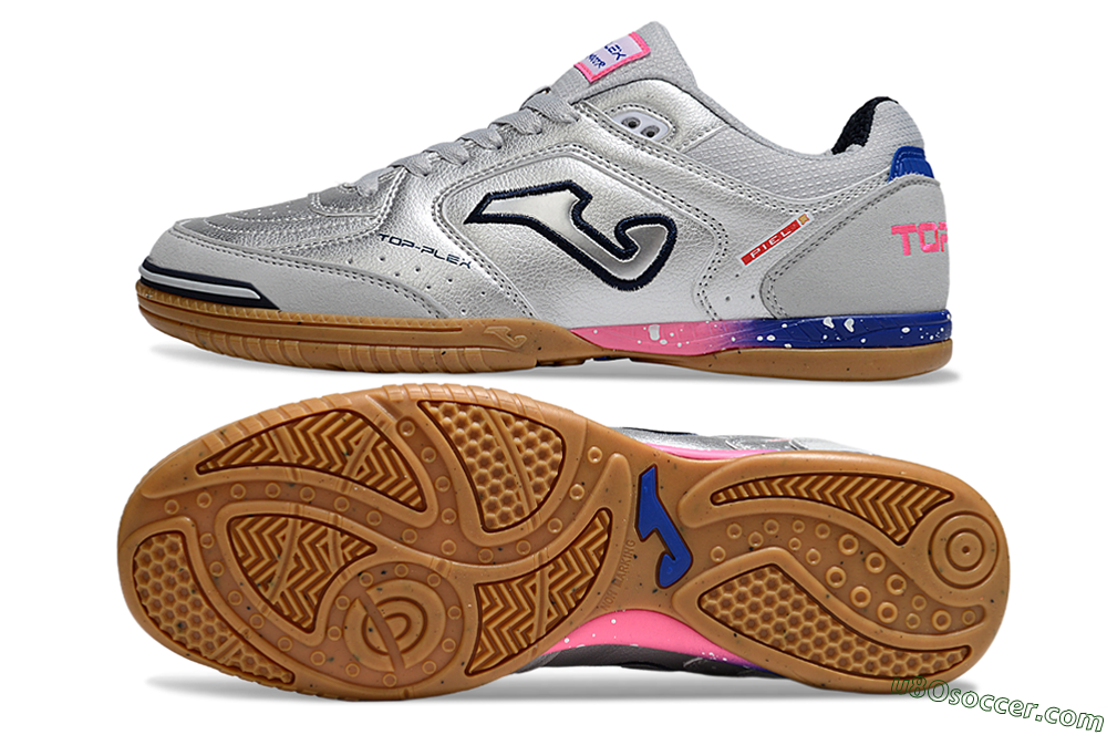 Joma Top Flex IC Indoor & Futsal Soccer Shoes - Silver/Pink/Blue 0