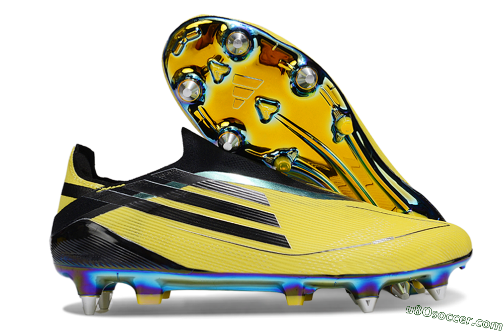 Adidas F50 Elite Laceless SG Soft Ground Soccer Cleats - Yellow/Black/Gold 1