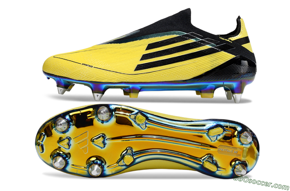 Adidas F50 Elite Laceless SG Soft Ground Soccer Cleats - Yellow/Black/Gold 0