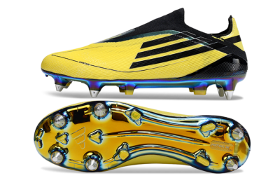 Adidas F50 Elite Laceless SG Soft Ground Soccer Cleats - Yellow/Black/Gold