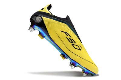 Adidas F50 Elite Laceless SG Soft Ground Soccer Cleats - Yellow/Black/Gold