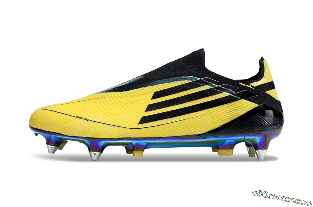 Adidas F50 Elite Laceless SG Soft Ground Soccer Cleats - Yellow/Black/Gold 2