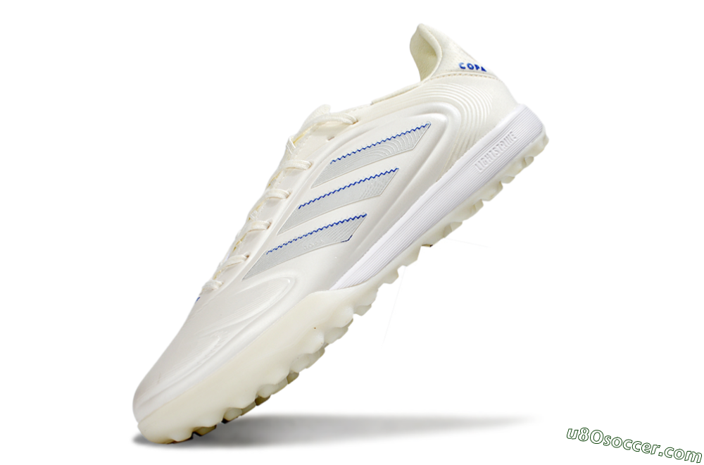 Adidas Copa Pure 3 TF Artificial Turf Soccer Shoes - Beige/Blue/White 5