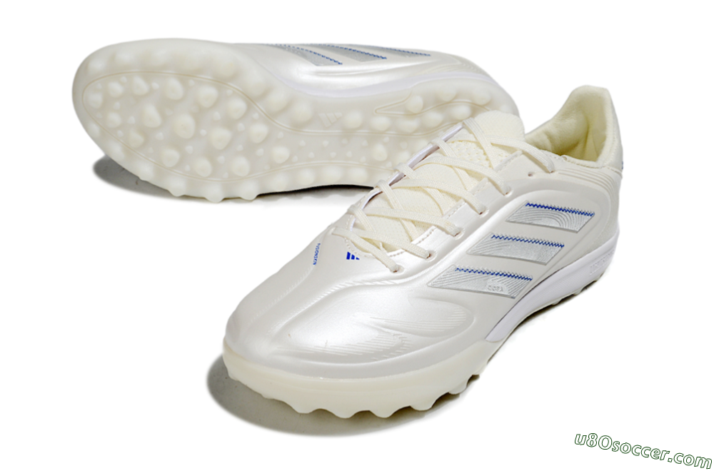 Adidas Copa Pure 3 TF Artificial Turf Soccer Shoes - Beige/Blue/White 3