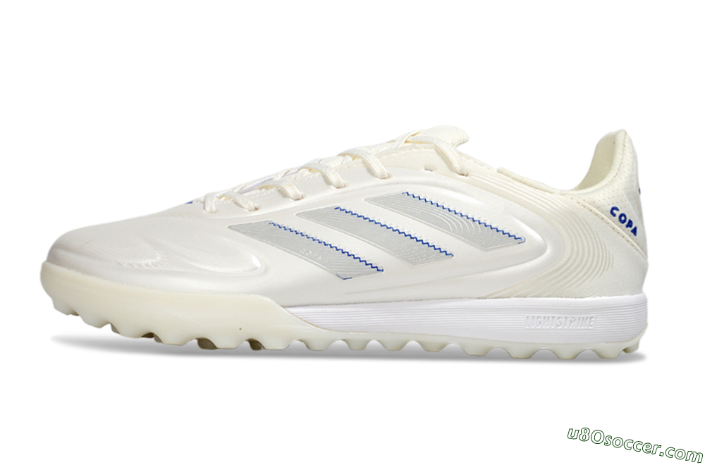 Adidas Copa Pure 3 TF Artificial Turf Soccer Shoes - Beige/Blue/White 2