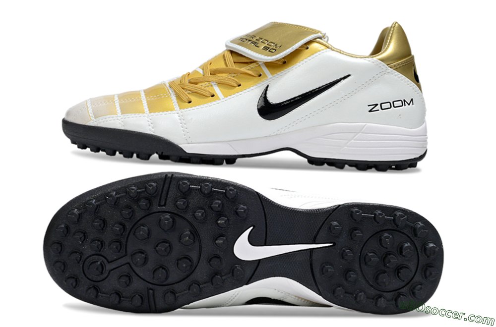 Nike Total 90 III TF Artificial Turf Soccer Shoes - Gold/Beige/Black 0