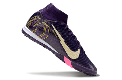 Nike Air Zoom Mercurial Superfly 10 Elite TF Artificial Turf Soccer Shoes - Purple/White/Gold