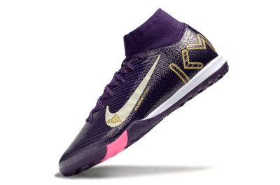 Nike Air Zoom Mercurial Superfly 10 Elite TF Artificial Turf Soccer Shoes - Purple/White/Gold