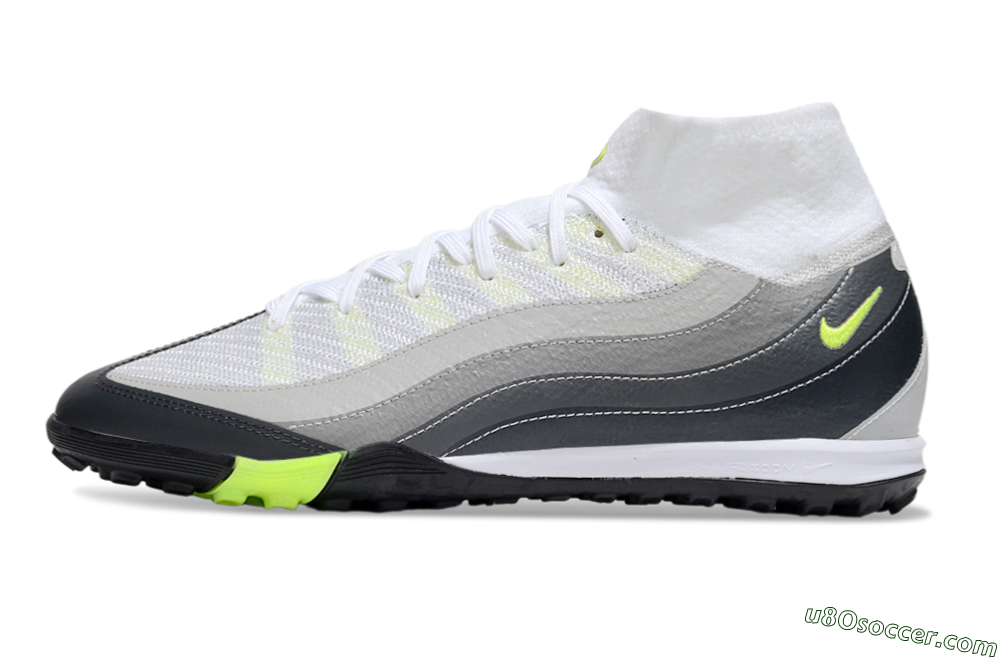 Nike Air Zoom Mercurial Superfly 10 Elite TF Artificial Turf Soccer Shoes - White/Grey/Yellow 2