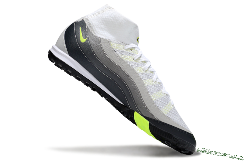 Nike Air Zoom Mercurial Superfly 10 Elite TF Artificial Turf Soccer Shoes - White/Grey/Yellow 4