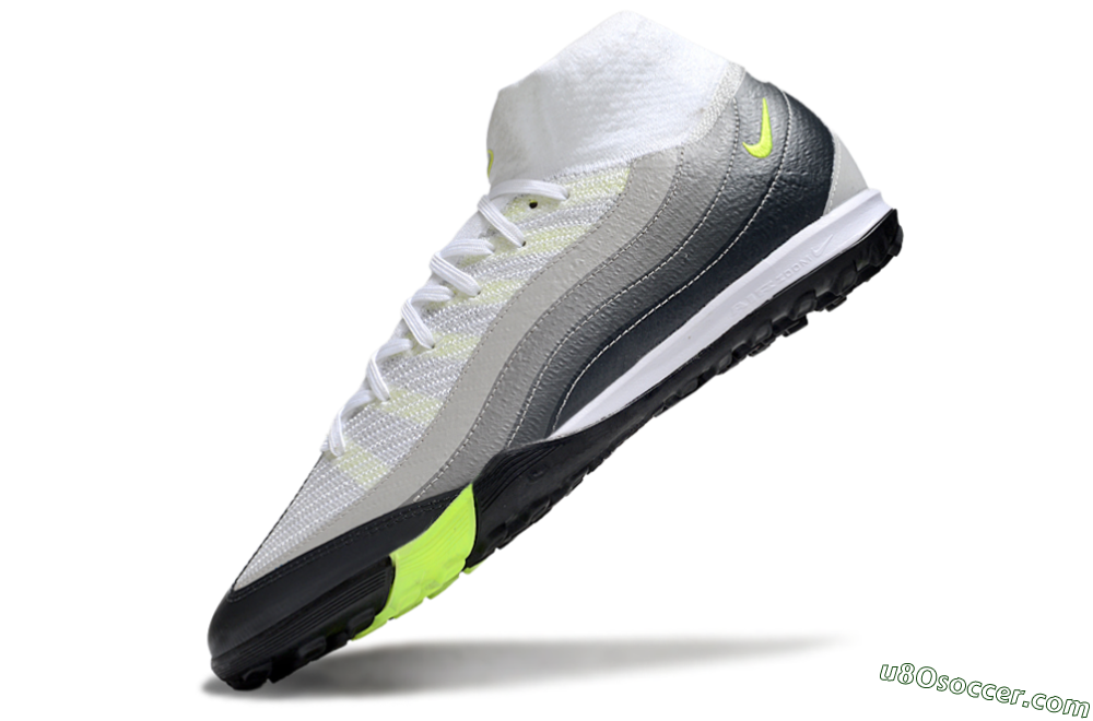 Nike Air Zoom Mercurial Superfly 10 Elite TF Artificial Turf Soccer Shoes - White/Grey/Yellow 5