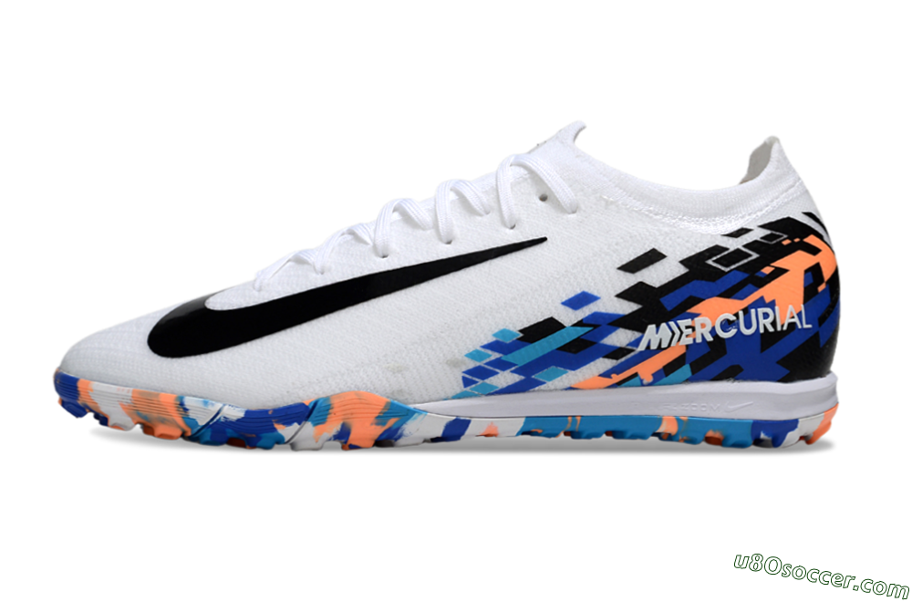 Nike Air Zoom Mercurial Vapor 16 Elite TF Artificial Turf Soccer Shoes - White/Black/Orange 2