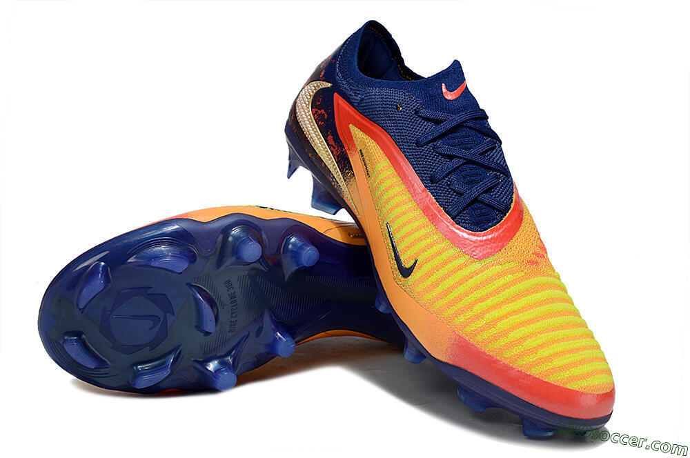Nike Phantom 6 Elite FG Firm Ground Soccer Cleats - Yellow/Blue/Red 3