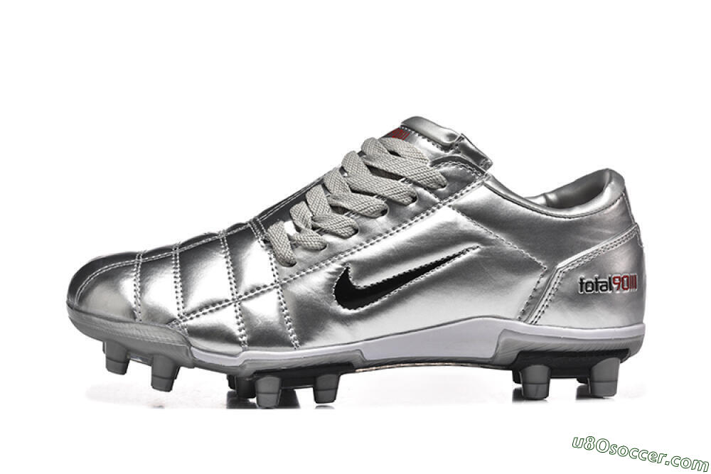 Nike Total 90 III FG Firm Ground Soccer Cleats - Silver/Black 2