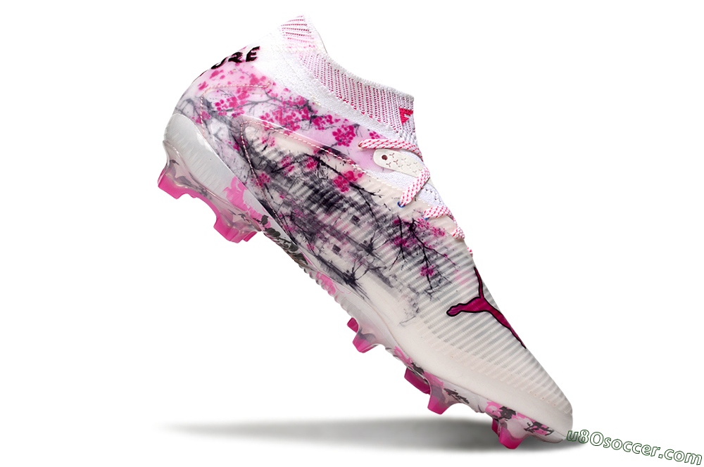 Puma Future 8 Ultimate FG Firm Ground Soccer Cleats - White/Pink/Silver 5