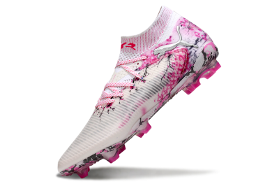 Puma Future 8 Ultimate FG Firm Ground Soccer Cleats - White/Pink/Silver