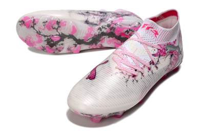 Puma Future 8 Ultimate FG Firm Ground Soccer Cleats - White/Pink/Silver